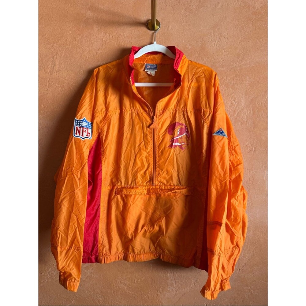 Vintage Tampa Bay Buccaneers Apex One Windbreaker Jacket L Orange NFL 90s